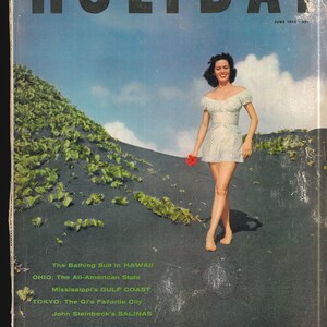 Feriado de junho de 1955, vol 17 no 6 US Original Vintage Magazine Ohio Tóquio Mississippi Costa do Golfo John Steinbeck's Salinas