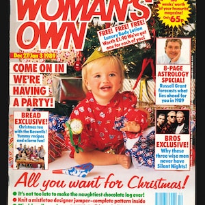 Woman&#39;s Own Dec 27-Jan 3 1989 Original British Vintage Weekly Women Magazine