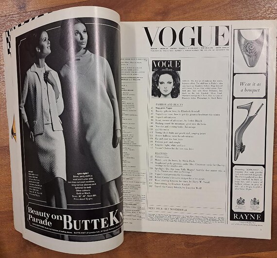 Vogue UK Nov 1966 Original Vintage Fashion Magazine Pattie Vogue UK Nov 1966 Original Vintage Fashion Magazine Pattie