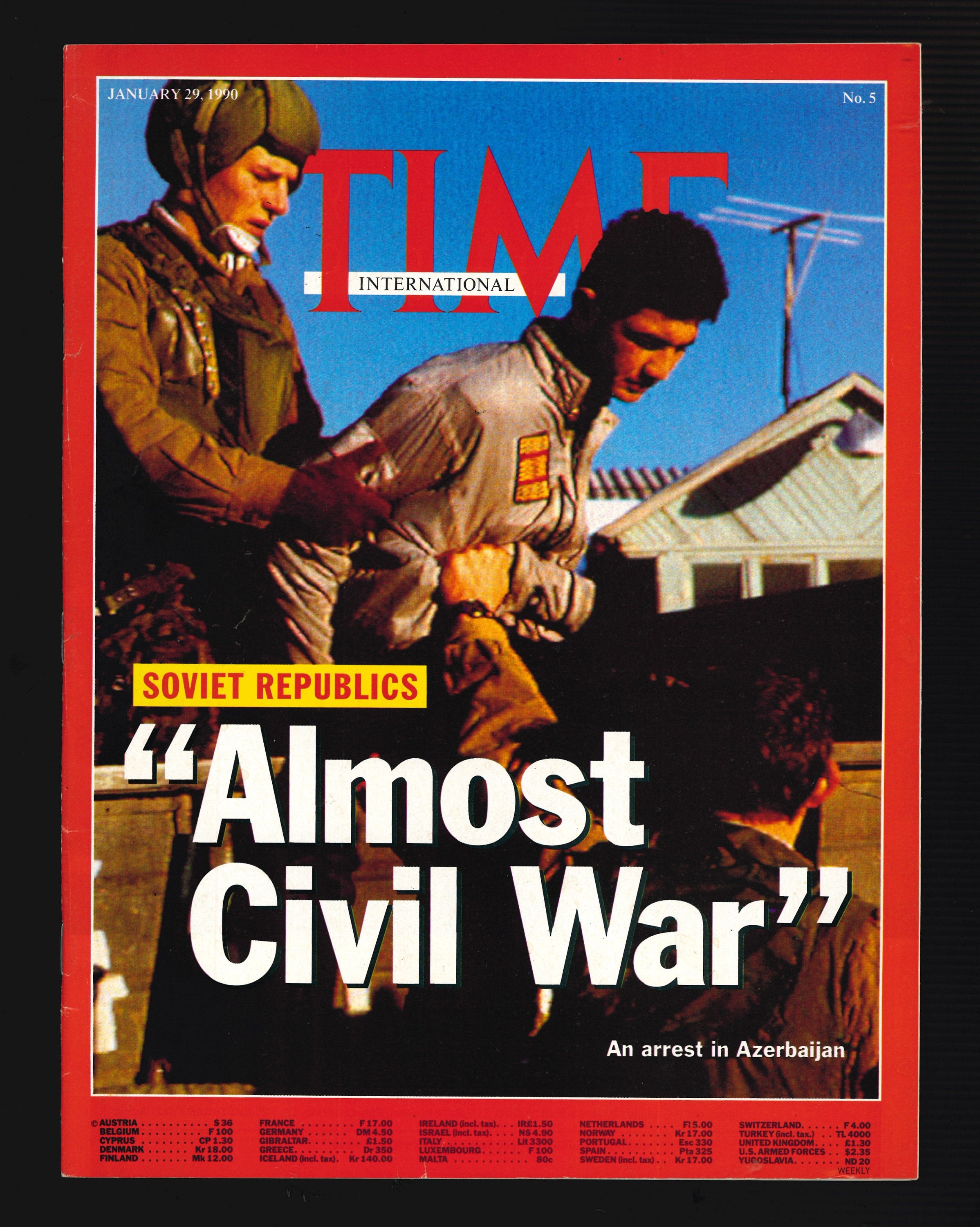 TIME EUROPE JAN 29 1990 Vintage Magazine almost Civil War