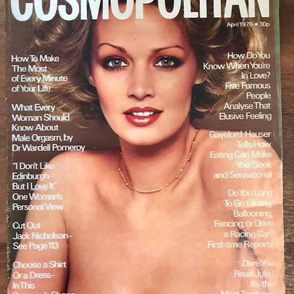 Cosmopolitan UK April 1976  British Original Vintage Fashion Magazine Gift Birthday Present Rose Marie cover