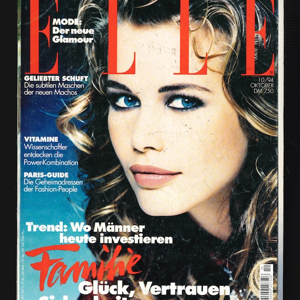 Elle Oct 1994 German Edition Vintage Magazine 30th