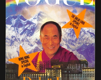 Vogue Paris no 732 Dec 1991 - Jan 1992 Original Vintage Fashion Magazine Dalai Lama Tibet