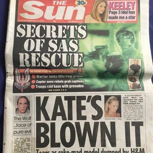 The Sun Sept 21 2005 Original Newspaper Kate Moss headline