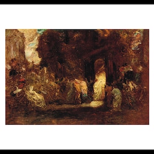 The Marriage Feast by A Monticelli Original Tear sheet Window Mounted Ready for Framing 10 x 8 inch