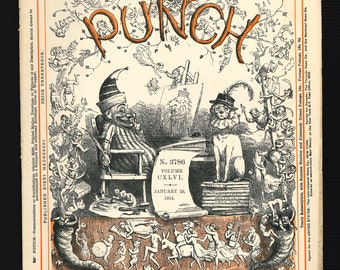 Punch Jan 28 1914 Vintage Original Satire Magazine