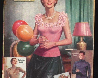 My Home Dec 1951 Original Vintage Women’s Magazine Knitting Patterns Sewing Royalty Cookery