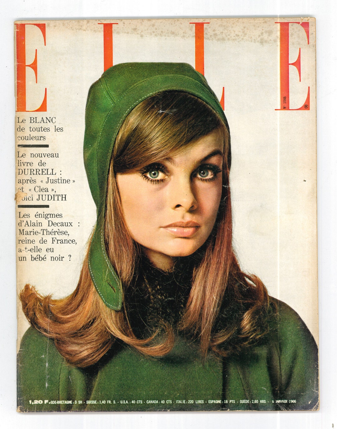 Ellesmere Magazine Elle Jan 6 1966 French Edition Vintage Magazine Jean Shrimpton - Etsy