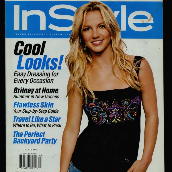 InStyle July 2002 Celebrity Lifestyle Beauty Magazine cover: Britney Spears