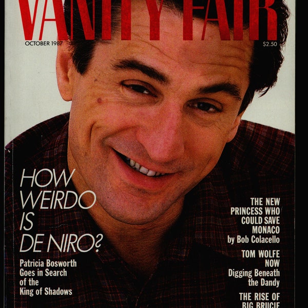 Vanity Fair US Oct 1987 Vintage Fashion Magazine Robert De Niro cover,Tom Wolfe, Princess Monaco,Bruce Cutler