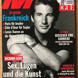 Manner Vogue Sept 1995 German Original Vintage Rare Retro Fashion Magazine Birthday Gift Present Richard Gere cover