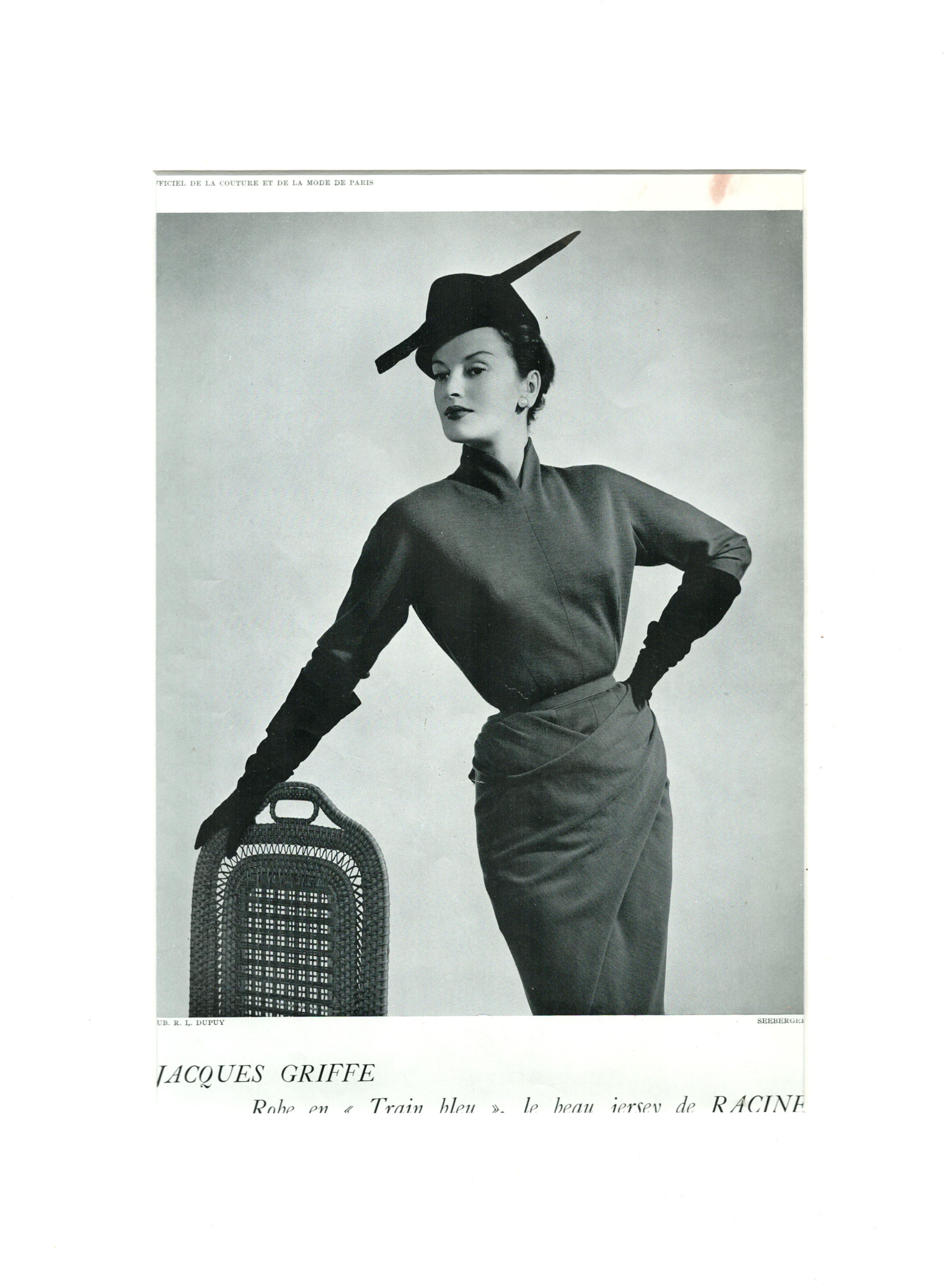Jacques Griffe 1951 Original Tear sheet Window Mounted Ready for Framing
