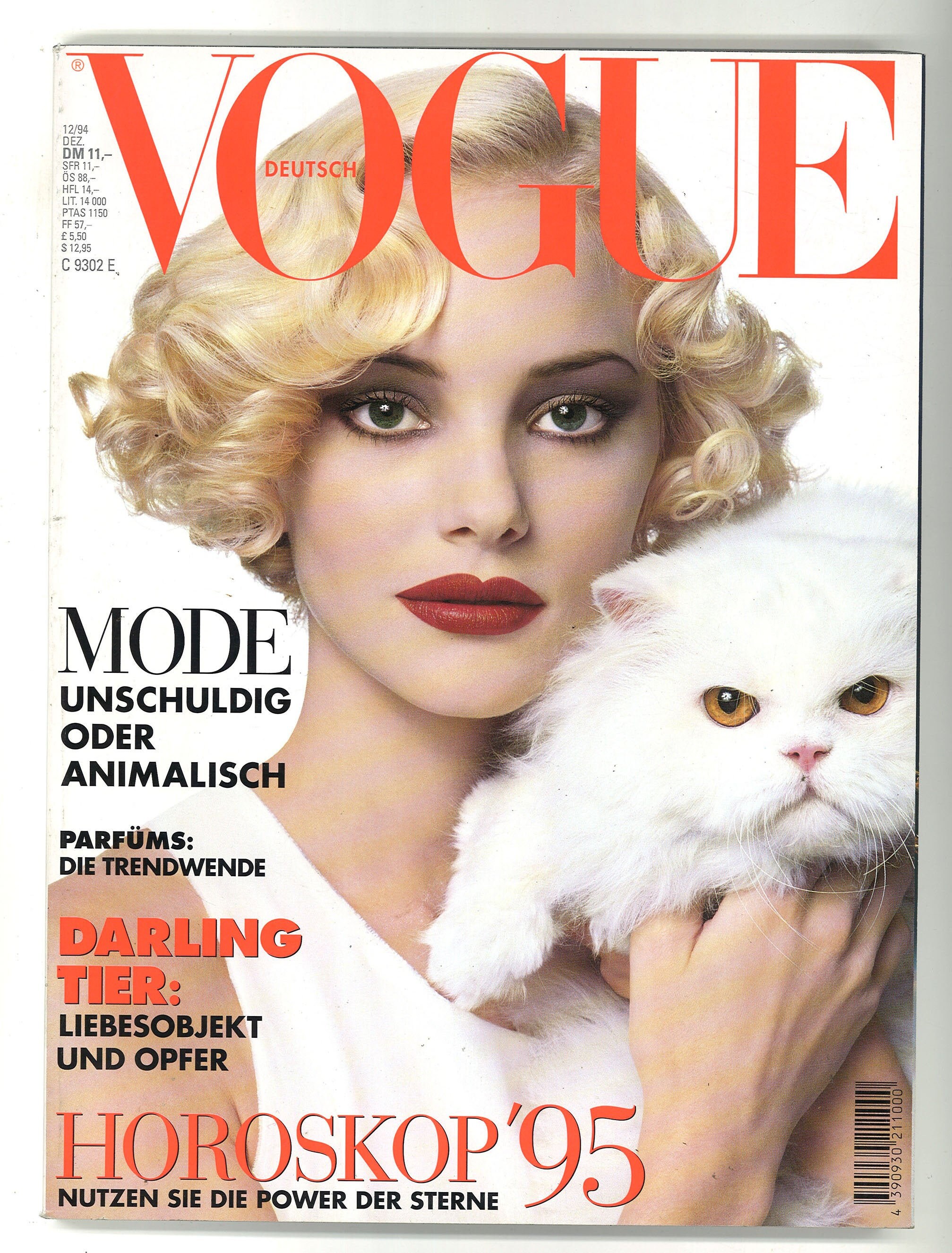 Vogue Deutsch December 1994 German Vintage Original Magazine Etsy UK