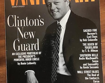 Vanity Fair March 1993  Vintage Fashion Magazine Bill Clinton cover 42nd US President