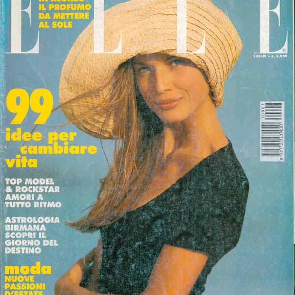 Elle  July 1993 Italian Fashion Magazine  Birthday Gift  Present Basia Milewicz