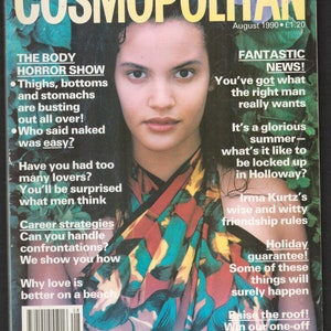 Cosmopolitan UK Aug 1990 Birthday Gift Present British Original Vintage Fashion Magazine Claudia Mason