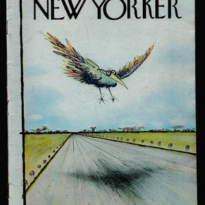 New Yorker Original Magazine Sept 10 1973 Cover Theme by Ronald Searle Seagull at the Airport