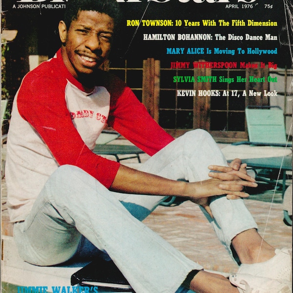 Black Stars April 1976 African US American Fashion Photography  Magazine Gift Present Birthday Jimmie Walker cover