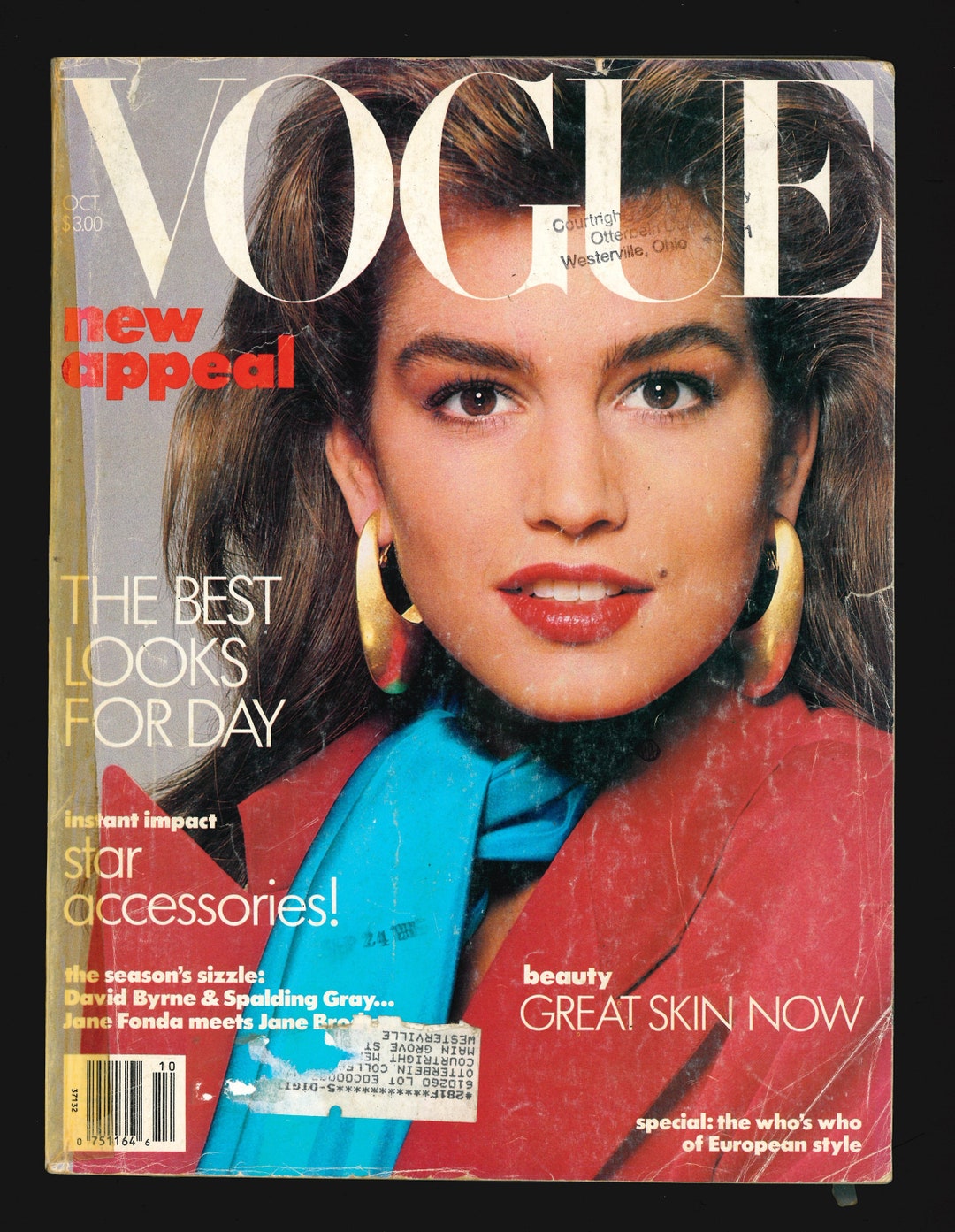 Vogue US Oct 1986 Original Vintage Fashion Magazine Cindy - Etsy