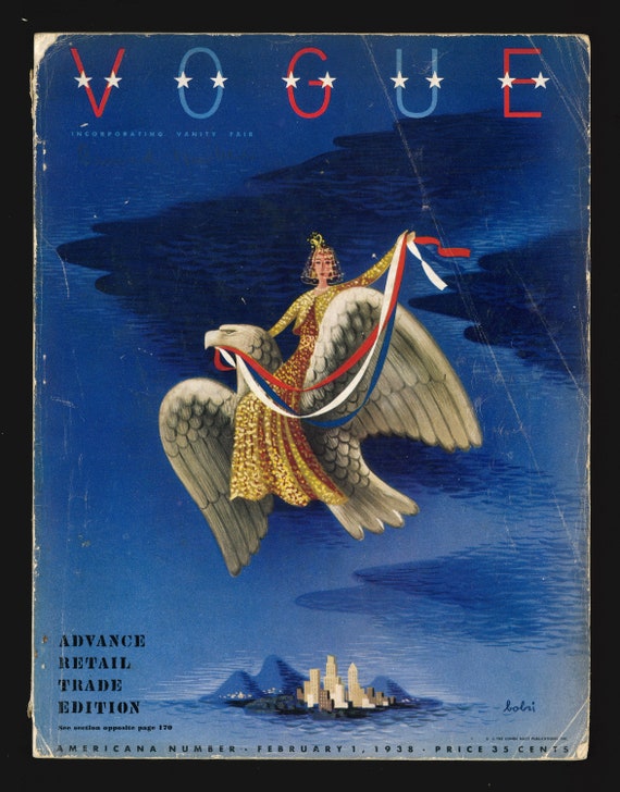 Vogue US Feb 1, 1938 Original Vintage Fashion Magazine - Etsy