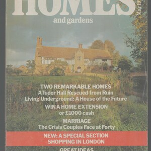 Homes & Gardens UK March 1977 British House Decoration Furnishing Magazine