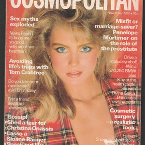 Cosmopolitan UK Nov 1982  Birthday Gift Present British Original Vintage Fashion Magazine Kim Alexis