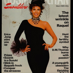 Cosmopolitan UK March 1985 Original Vintage Fashion Magazine Cover : Raquel Welch