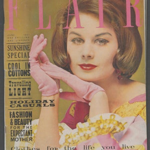 Flair Juni 1961 Original Seltene Retro Vintage Mode Magazin Geburtstag Geschenk