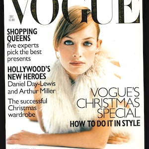 Vogue UK Dec 1996 British Original Fashion Magazine Cover: Amber Valletta
