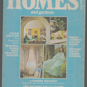 Homes & Gardens UK July 1976 British House Decoration Furnishing Magazine Robert Carrier
