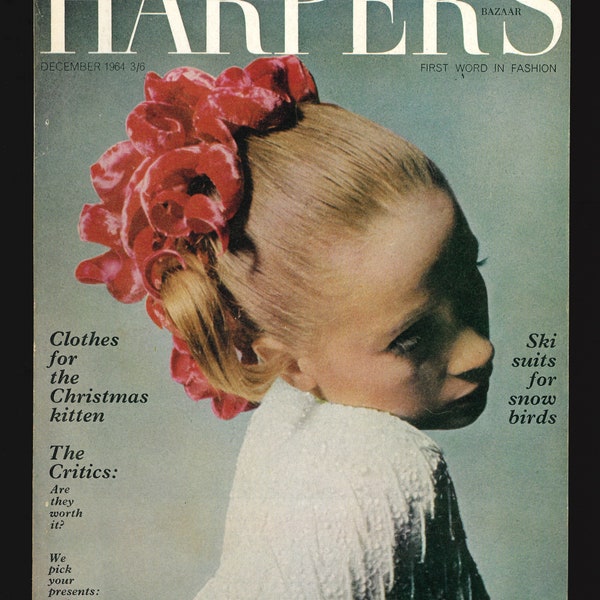 Harper's Bazaar UK Dec 1964 Original Vintage Rare Retro Fashion Magazine