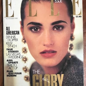 ELLE UK November 1990 British Original Fashion Magazine Yasmin Le BON Jenny Holzer Kelly Lynch Enrique Badulescu Fifth Birthday Issue