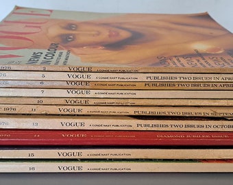 Vogue UK 1976 Lot x 10 Exemplare British Original Fashion Vintage Magazine