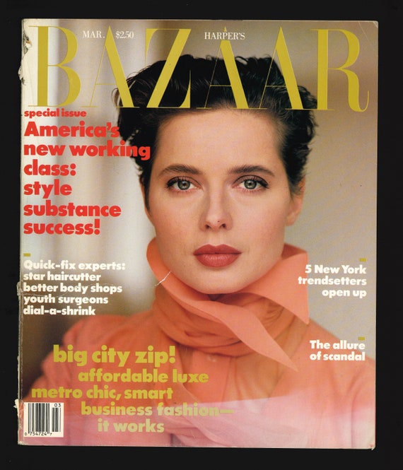 Harper's Bazaar US March 1989 Vintage Rare Retro Original Fashion