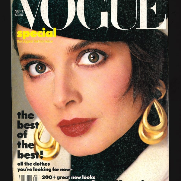 Vogue US Sept 1985 Original Vintage Fashion Magazine Isabella Rossellini Paulina Porizkova GailElliott Avedon