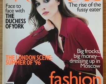 Vogue UKAug  1996 British Original Fashion Magazine Gift Birthday Present