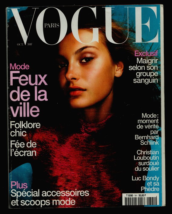 Vogue Paris Oct 1998 No 791 French Vintage Fashion Magazine