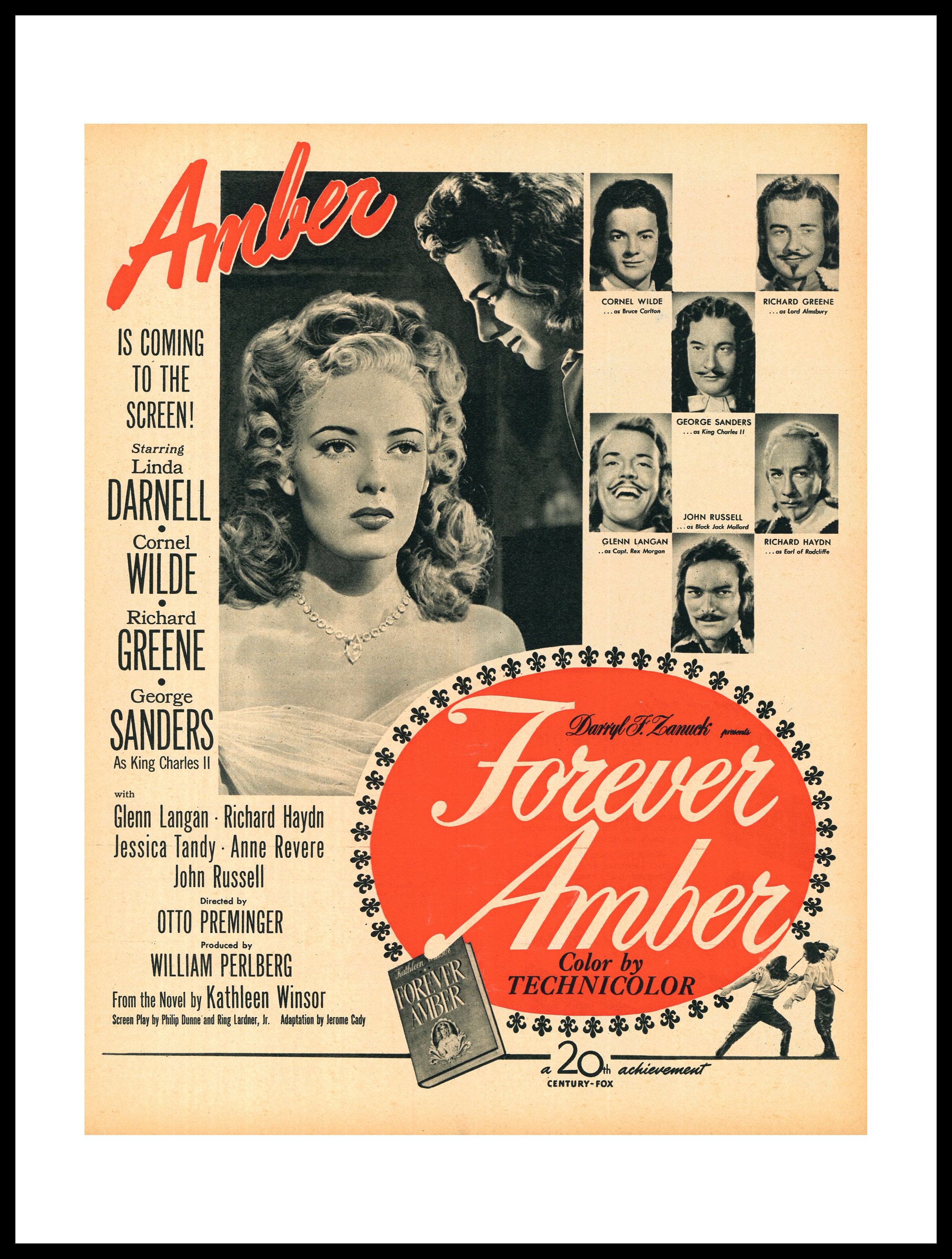 Forever Amber Original Tear sheet Window Mounted Ready for Framing