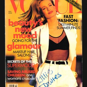 vogue US 1991年 スーパーモデル　洋書 Vogue US July 1991 Original Vintage Fashion Magazine Karen Mulder