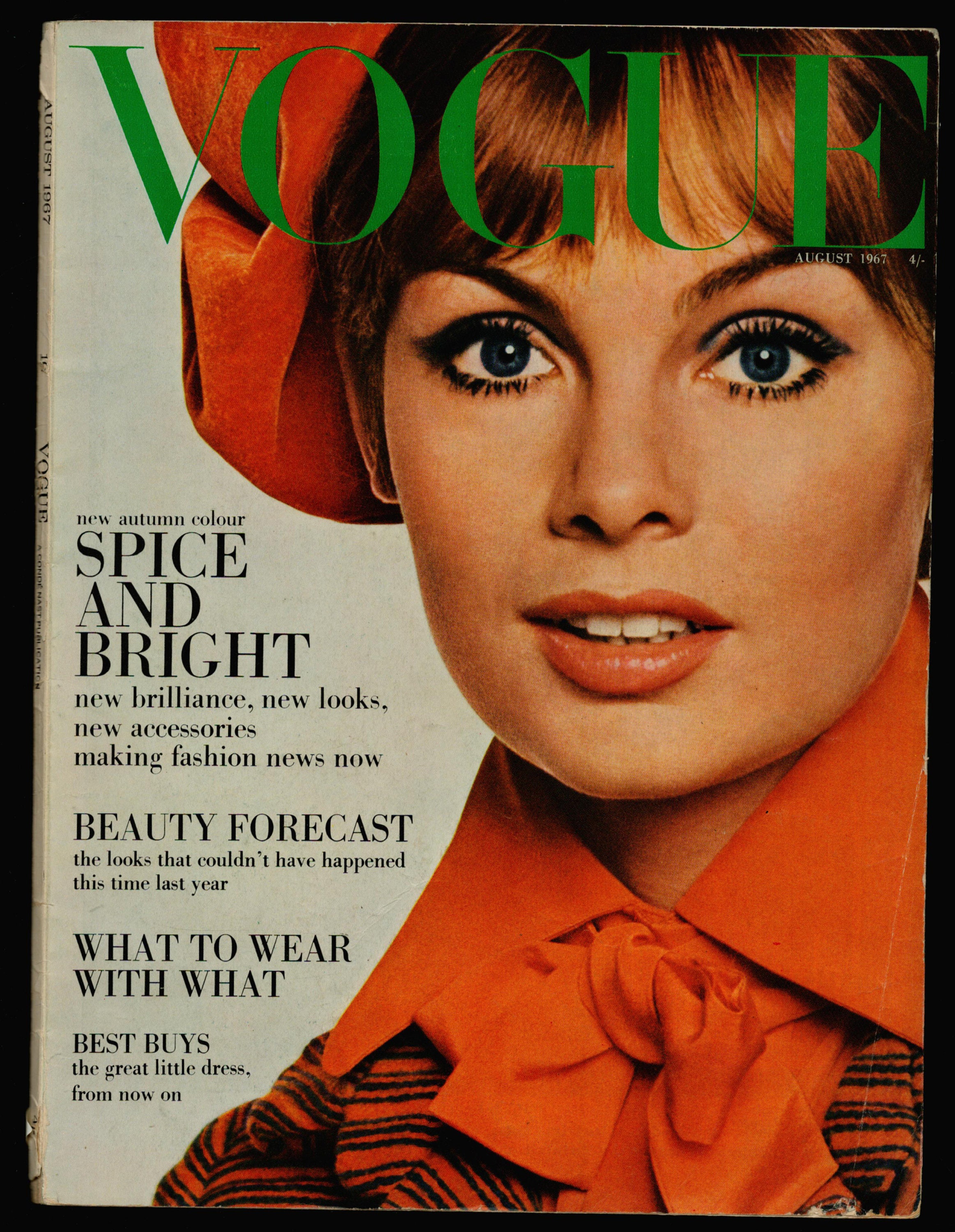 Vogue UK Aug 1967 Original Vintage Fashion Magazine Cover Vogue UK Aug 1967 Original Vintage Fashion Magazine Cover