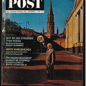 Saturday Evening Post Nov - Dec 1964 Full Magazine 60th Birthday
