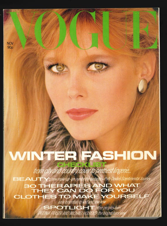 ヴォーグ UK 1980 年 11 月号 英国オリジナル ヴィンテージ