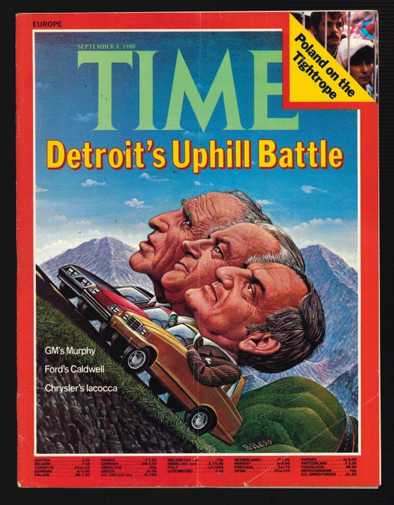 TIME EUROPE SEPT 8 1980 Vintage Magazine Detroit's Uphill Battle