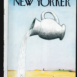 New Yorker Vintage Magazine 25 de agosto de 1975 Tema de portada completa por Saul Steinberg