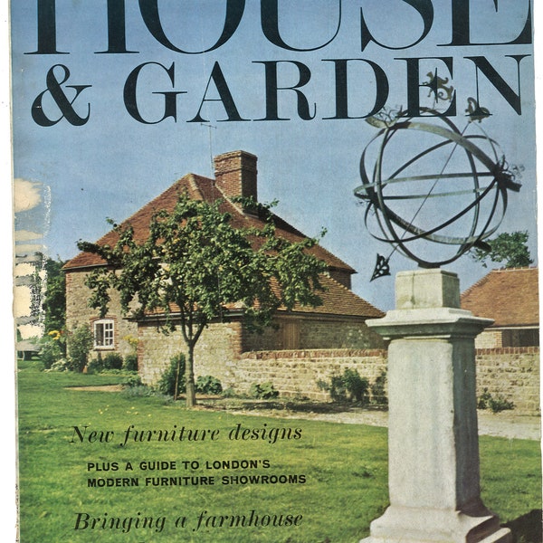 House & Garden UK May 1964 Original Vintage Retro Rare Lifestyle Magazine Gift Birthday Present 60th