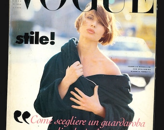 Vogue Italia no 498 febrero 1992 Revista de moda vintage original Isabella Rossellini