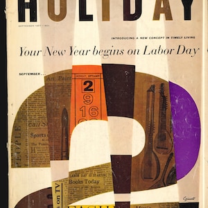 Holiday Sept 1957 US Original Vintage Magazine Your New Year Begins on Labor Day