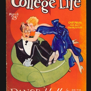College Life US March 1931 Original Vintage Satire Magazine Dance Hall by Beth Brown