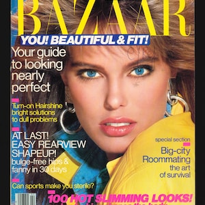 May include: A magazine cover featuring a woman with blonde hair and blue eyes. The magazine is Harper's Bazaar and the headline is "YOU! BEAUTIFUL & FIT!" with the subheading "100 HOT SLIMMING LOOKS! spring fashion shapes the body".
