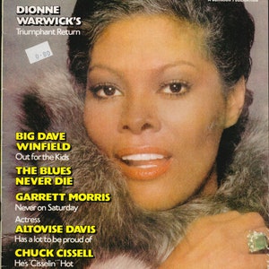 Black Stars Oct 1980 African US American Fashion Photography  Magazine Gift Present Birthday Dionne Warwick cover